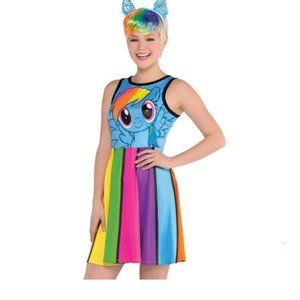 Rainbow Dash Fit Flare Dress Halloween Costume Med